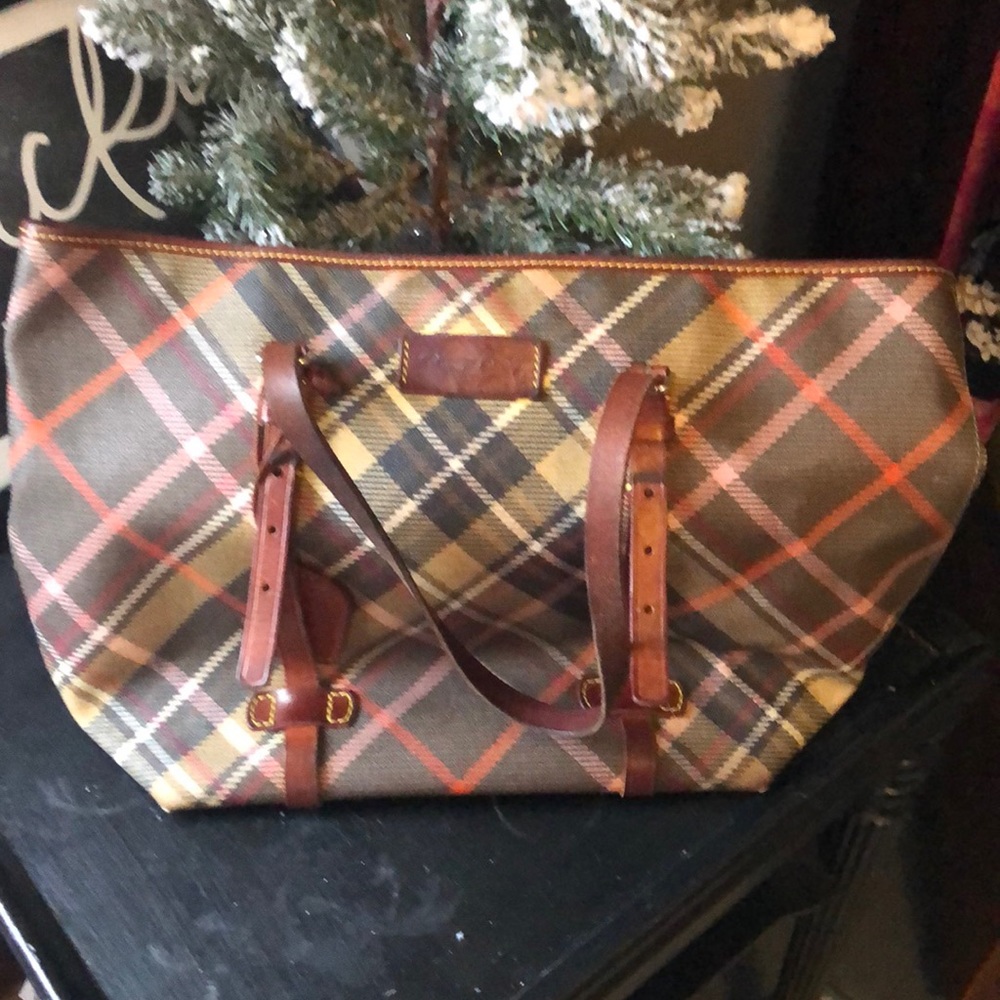 Dooney plaid tote